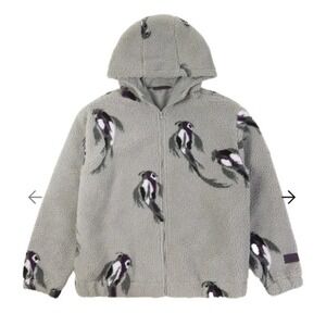 Taylor Swift Gray sherpa zip up hoodie Speak Now Koi Fish Jacket LARGE